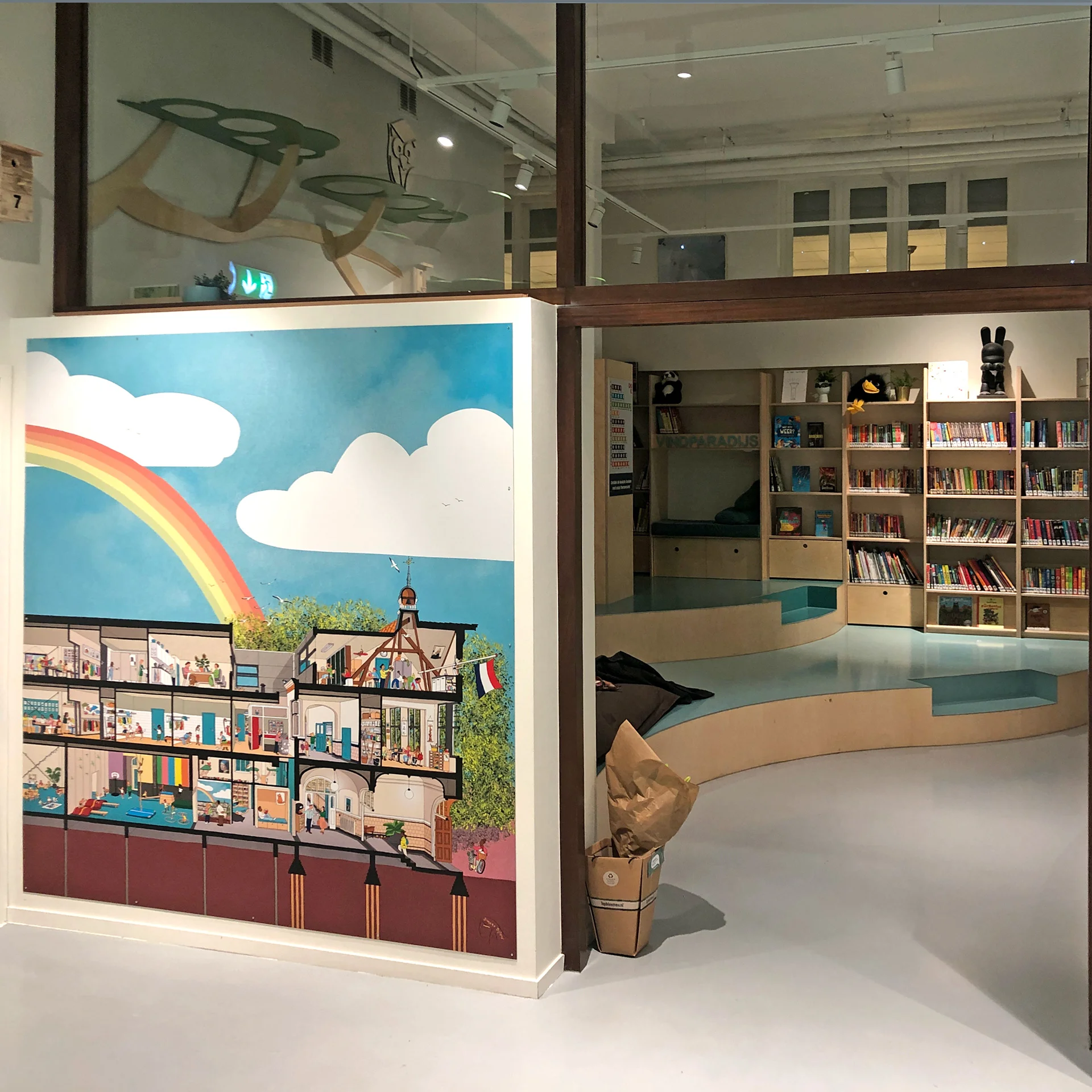 De schooldoorsnede aan een wand