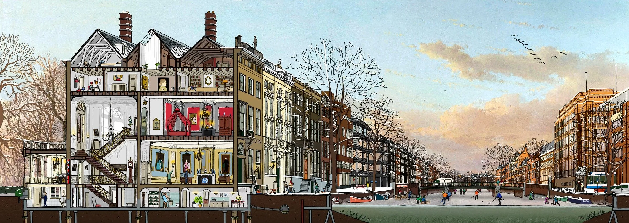Doorsnede van Museum Van Loon uit Dwars door Amsterdam