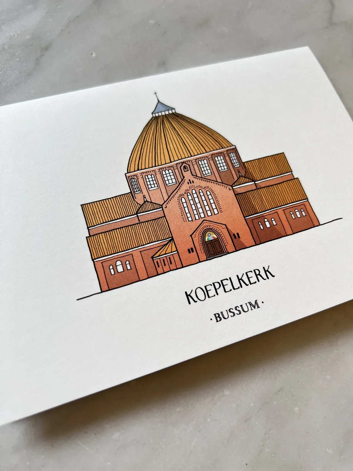 Kaart met de Koepelkerk in Bussum
