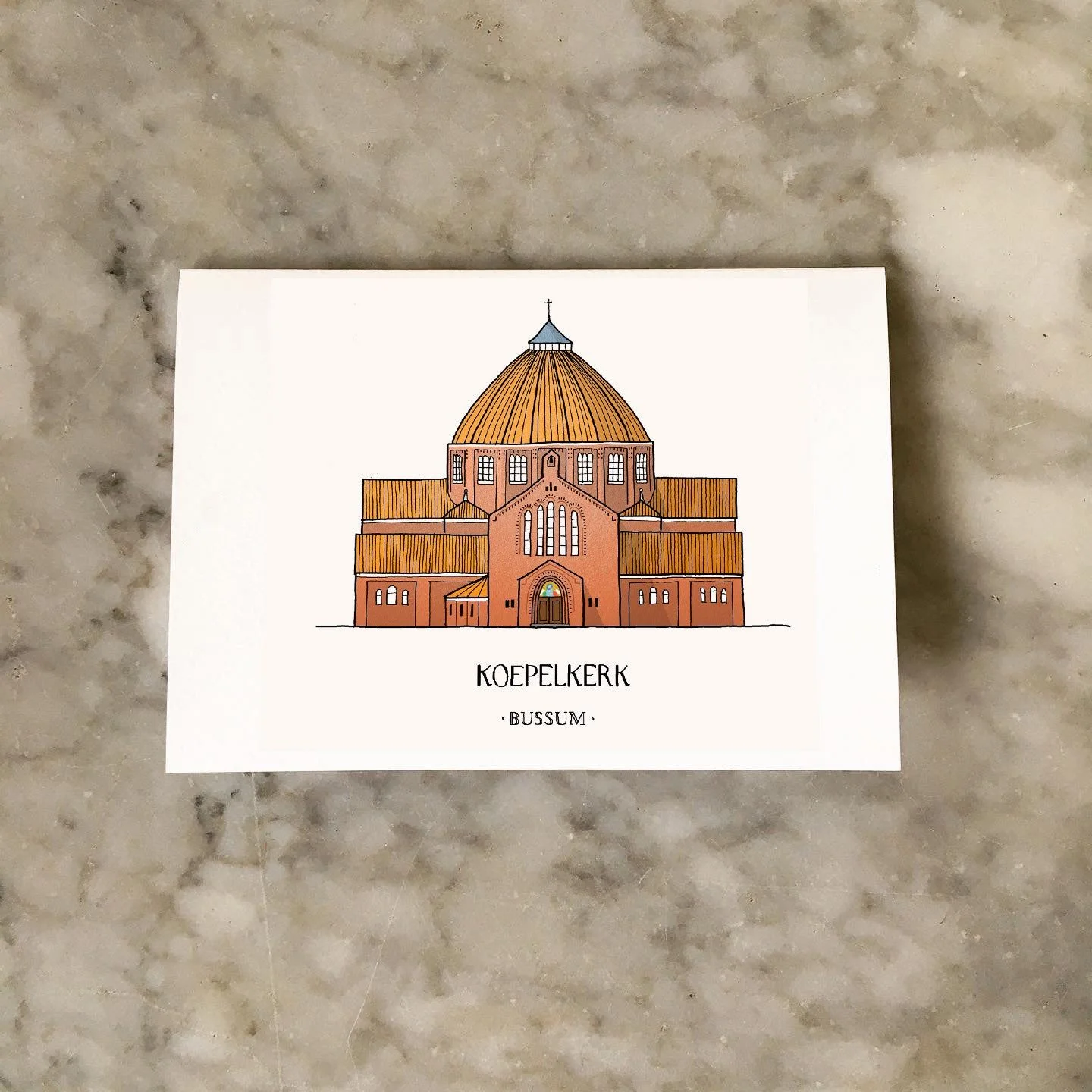 Kaart met de Koepelkerk in Bussum