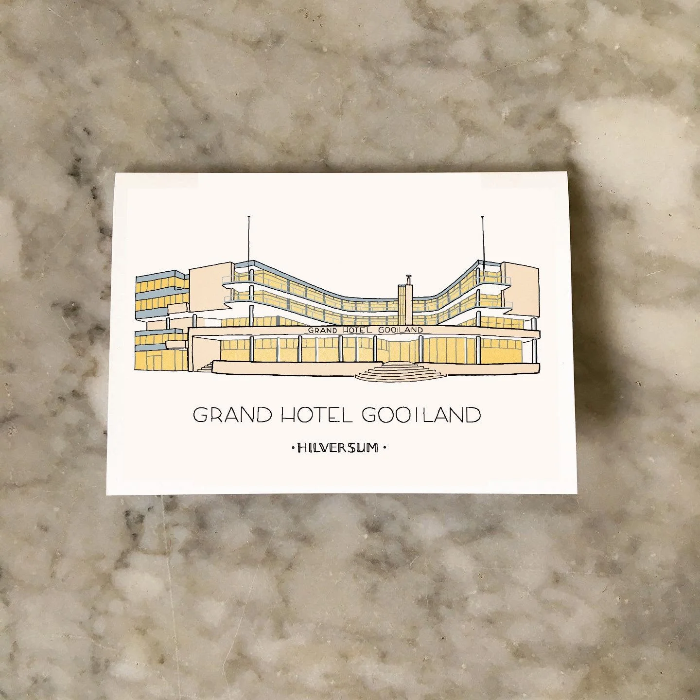 Kaart met Grand Hotel Gooiland in Hilversum