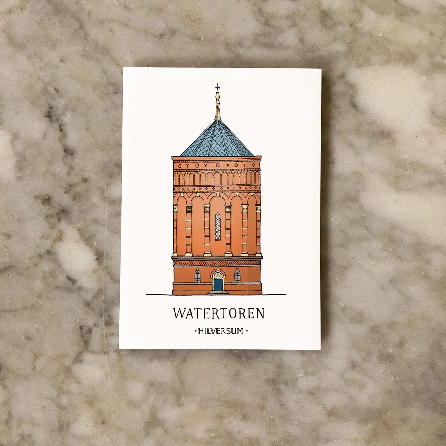 Kaart met de Watertoren van Hilversum