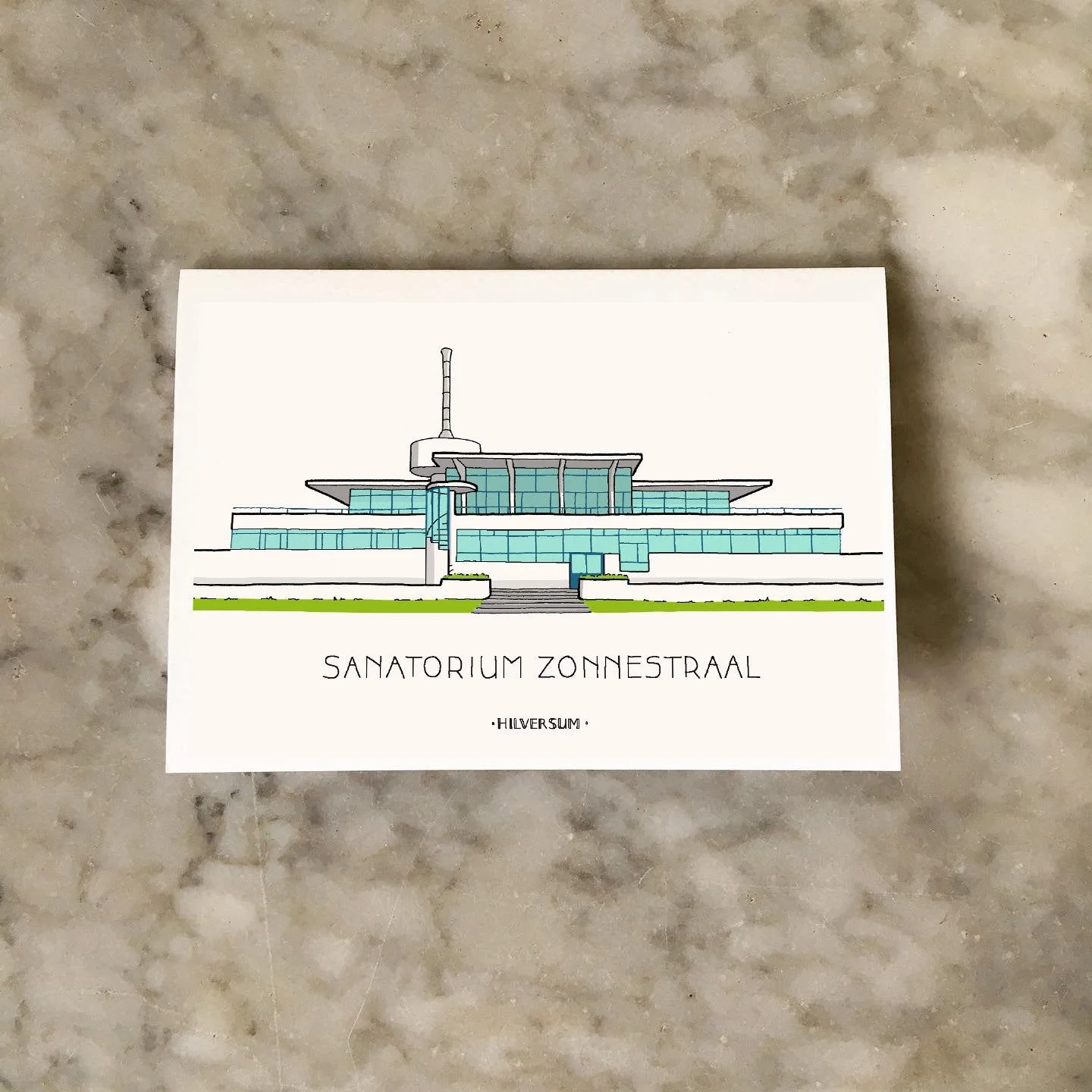 Kaart met Sanatorium Zonnestraal in Hilversum