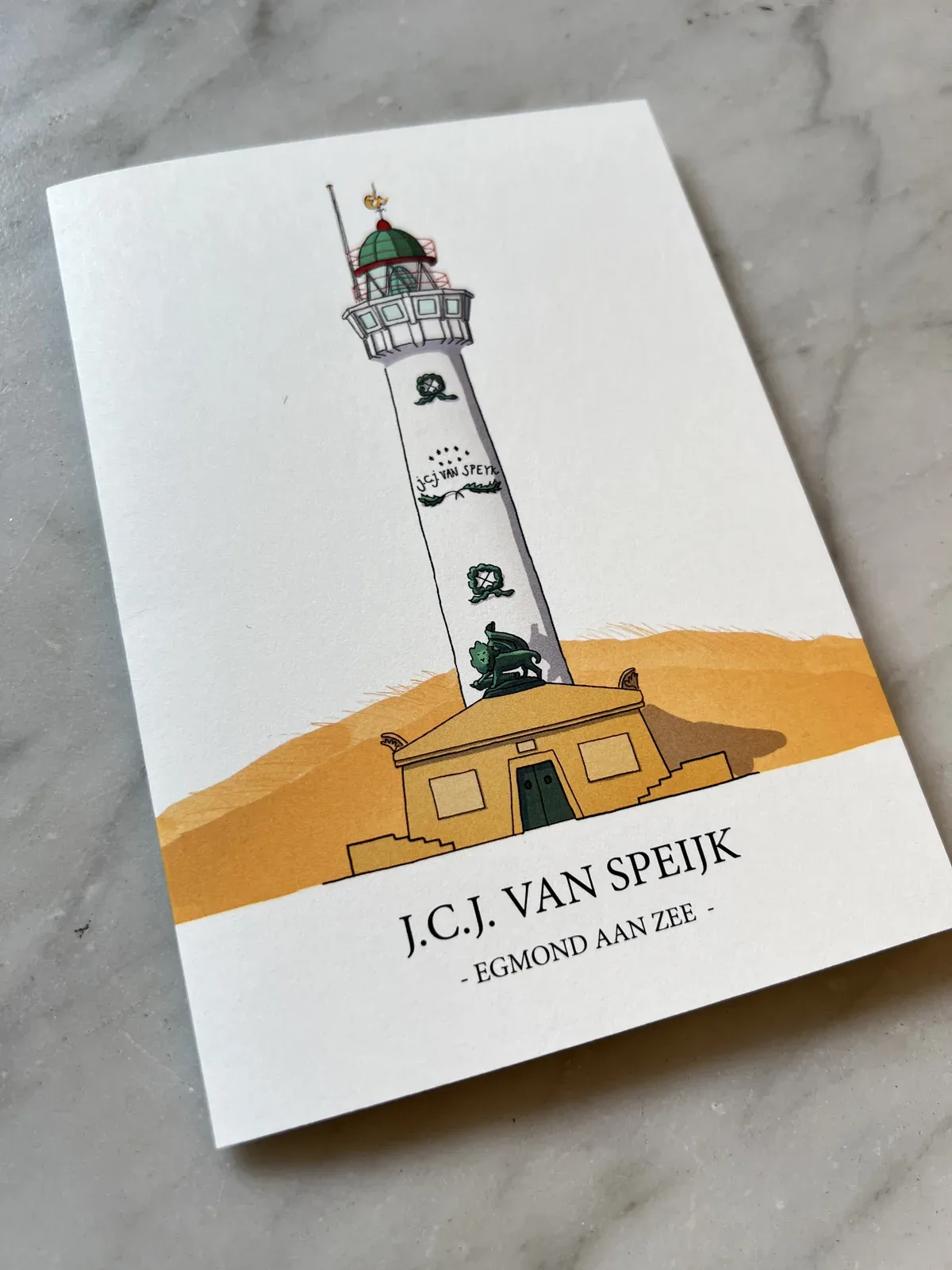 Kaart J.C.J. van Speijk in Egmond aan Zee